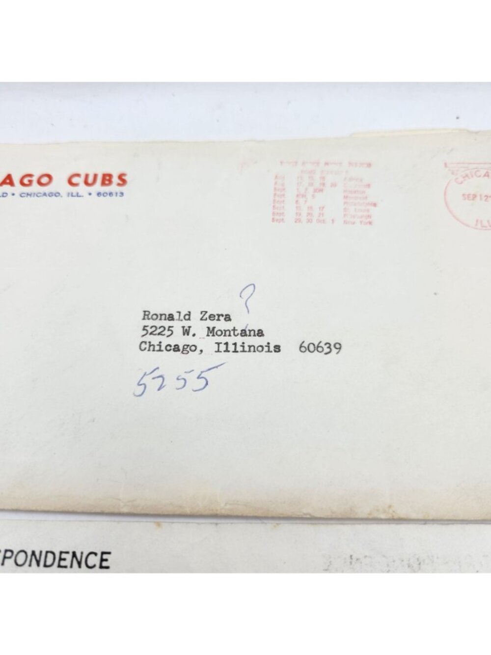 MLB Chicago Cubs 1982 Inter-Office Memo Envelope Signed AUTO Dallas Green 1982 - Picture 4 of 7